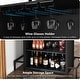 preview thumbnail 6 of 5, 3-Tier Liquor Bar Table with Glasses Holder Wine Storage