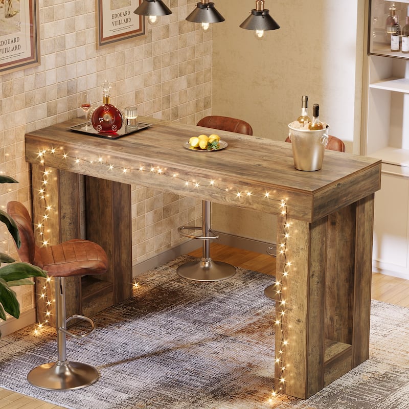 Rectangular High Top Bar Table for Kitchen, Home Bar, Living Room - N/A