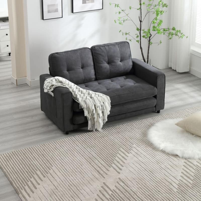 3 Fold Sofa,Convertible Futon Couch Sleeper Sofa Bed,Space Saving Loveseat,Pull Out Couch Bed