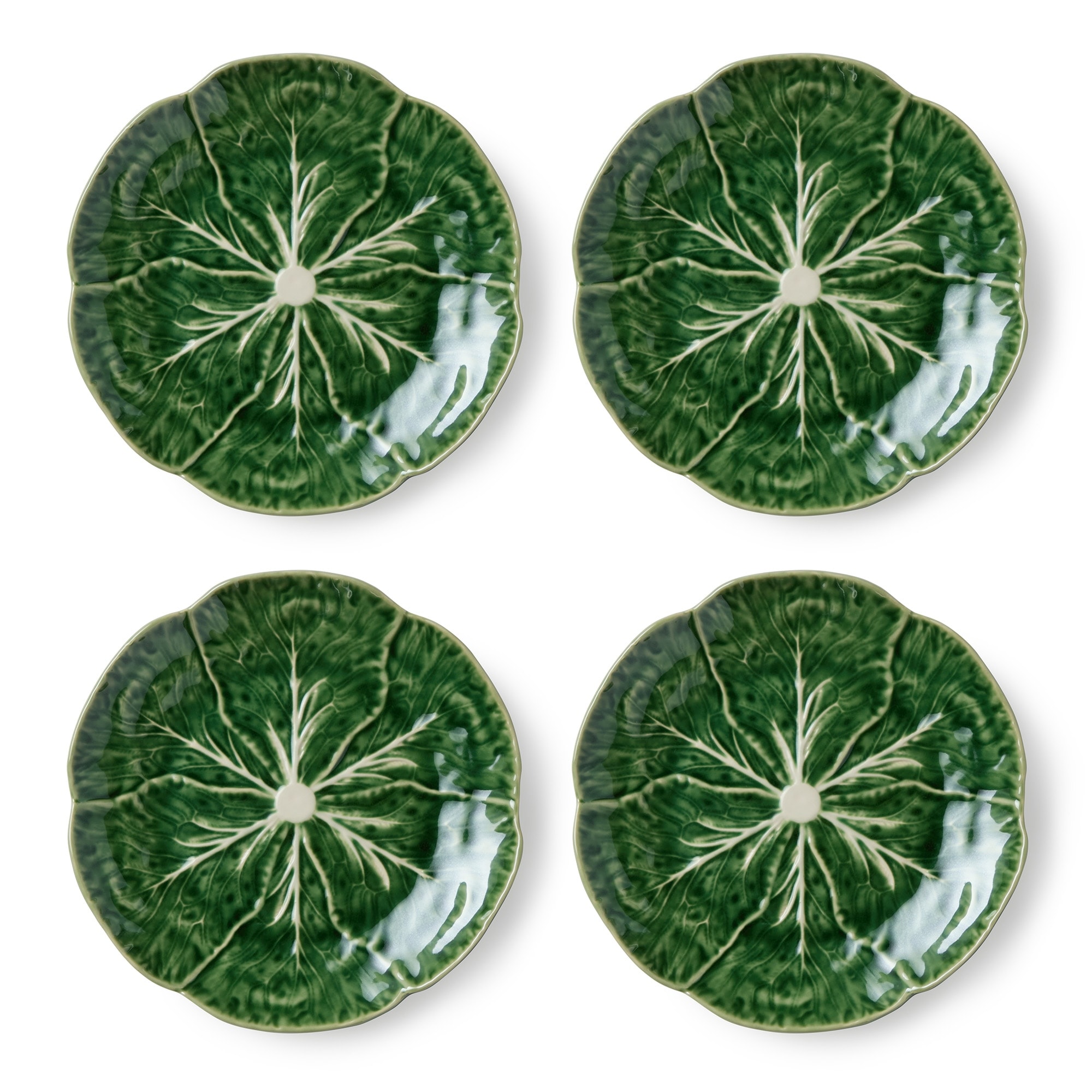 Certified International Le Jardin Cabbage Set of 4 3-D Canape Plates - 6" W x 6" D x 0.75" H
