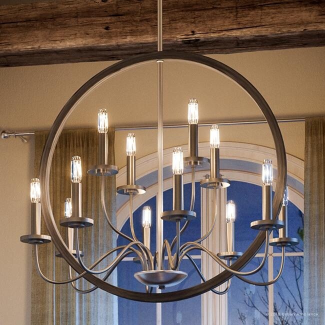 Luxury Modern Farmhouse Chandelier, 28.75"H x 32"W, with English Country Style, Brushed Nickel Finish by Urban Ambiance (60 to 100 Watts - Steel - - Chandeliers For Bedrooms by Overstock.com