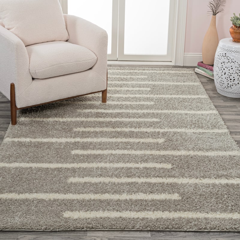 JONATHAN Y Cristo Berber Stripe Shag Area Rug