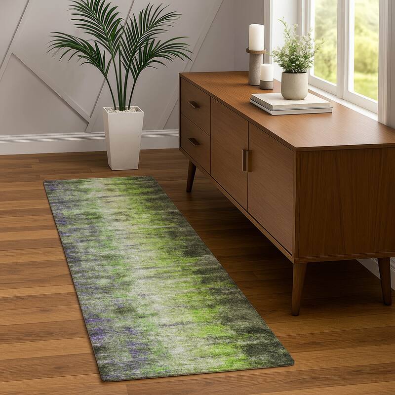 Machine Washable Indoor/ Outdoor Contemporary Ombre Chantille Rug