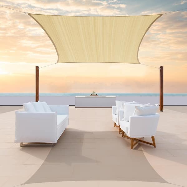 slide 2 of 36, ColourTreeUSA Rectangle Sun Shade Sail HDPE Mesh Fabric Screen Canopy UV Block 190 GSM