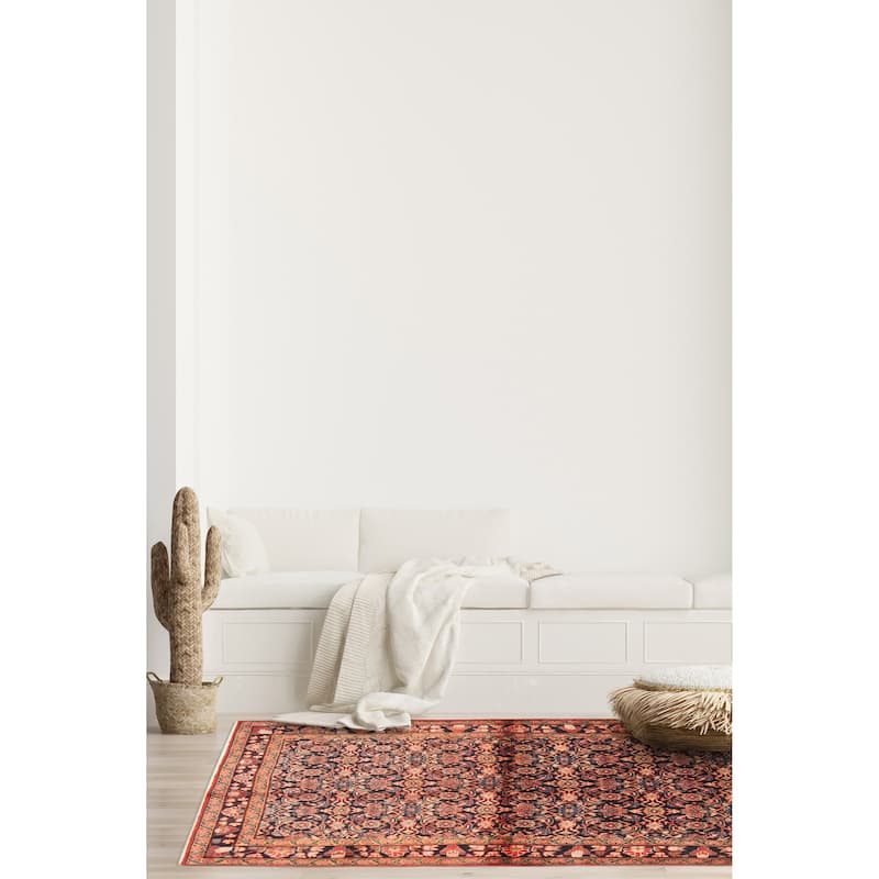 ECARPETGALLERY Hand-knotted Andelz Navy Wool Rug - 4'4 x 6'11