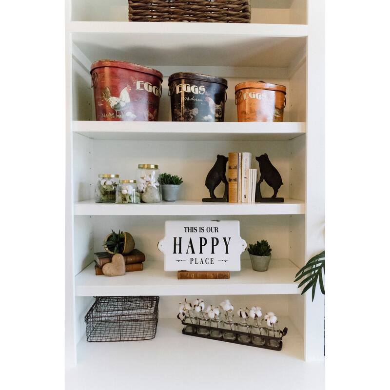 7 Glass Bottles on Metal Tray with Handles