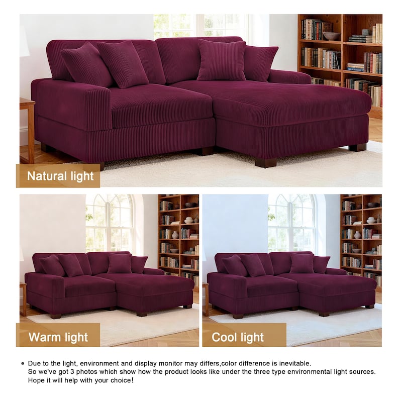 Oversized L-shaped Modular Sectional Sofa with Chaise Lounge