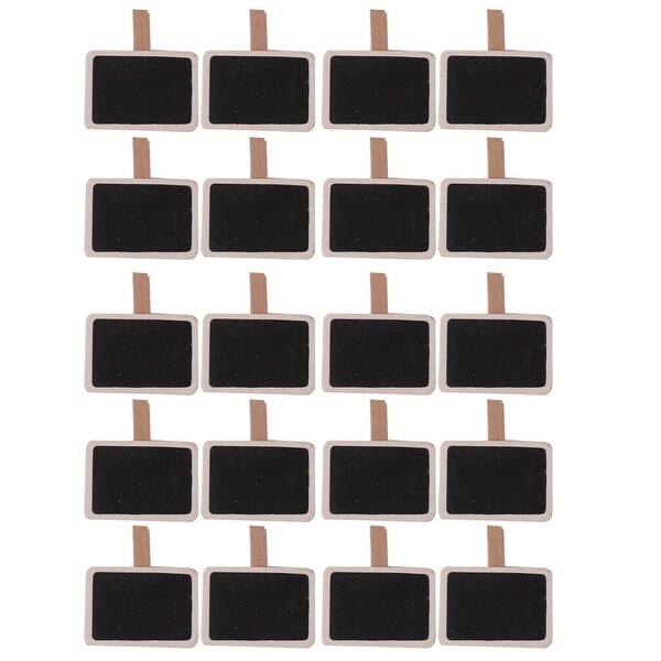 Home Wooden Rectangle Shape DIY Crafts Memo Card Photo Drawing Peg Clip 20pcs