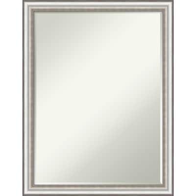 Petite Bevel Bathroom Wall Mirror - Salon Silver Narrow Frame - Salon Silver Narrow - 20 x 26 in
