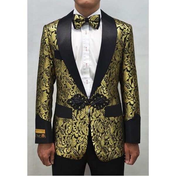 black printed tuxedo jacket