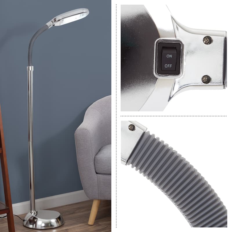 Adjustable Natural Daylight Floor Lamp with Bendable Neck