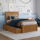 preview thumbnail 52 of 85, Portland Platform Bed with Footboard and Storage Drawers Light Toffee - Twin