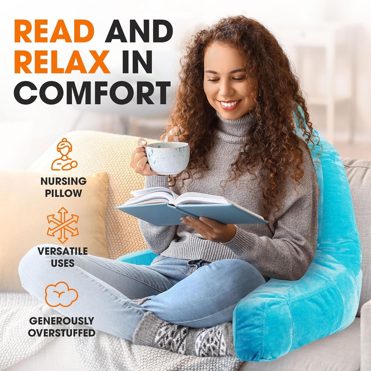 Cheer Collection Memory Foam Support Reading TV Pillow On Sale