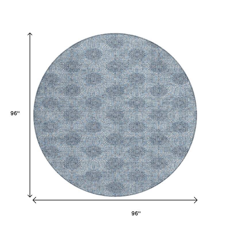 HomeRoots Damask Transitional Rectangle Outdoor Rug