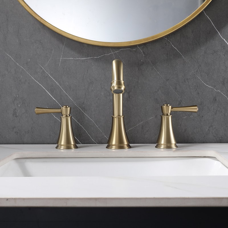 8 Inch Widespread Bathroom Faucet 3 Holes Brass Modern Double Handle Bathroom Sink Basin Vanity Faucets