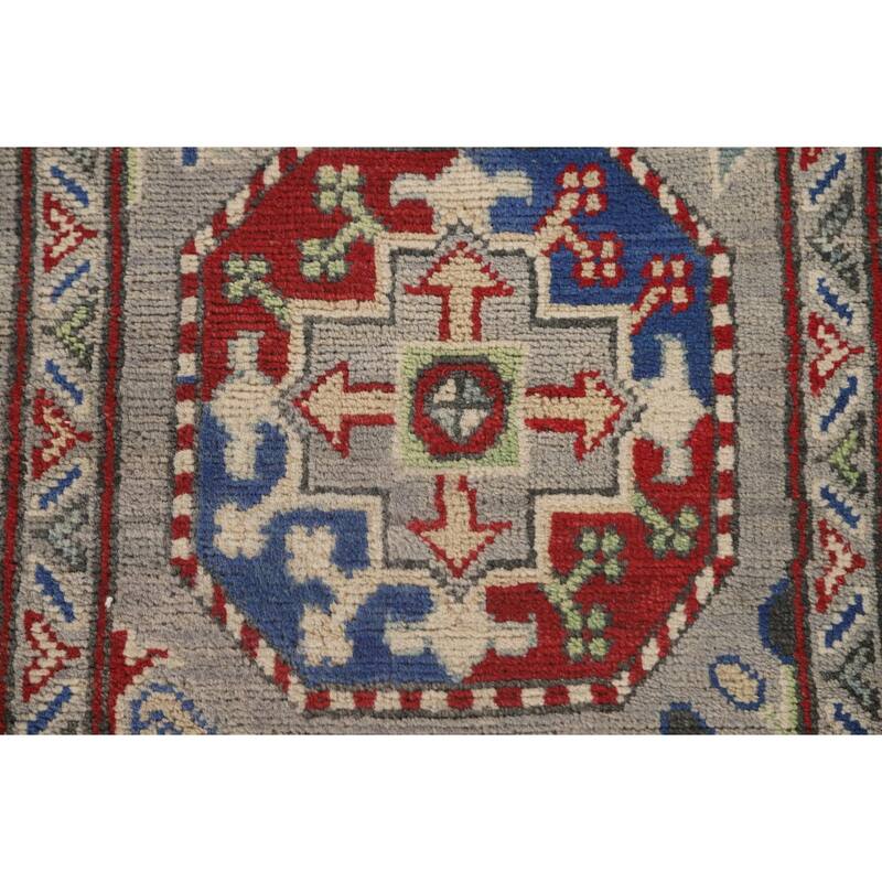Kazak Runner Rug Handmade Wool Carpet - 2'8" x 13'4"