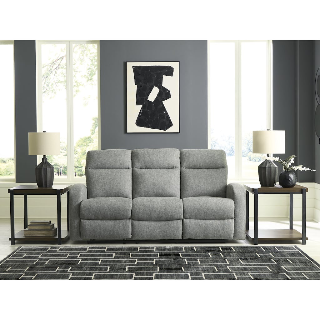 Signature Design by Ashley Carrigan Lane Gray Reclining Sofa - 76"W x 39"D x 39"H