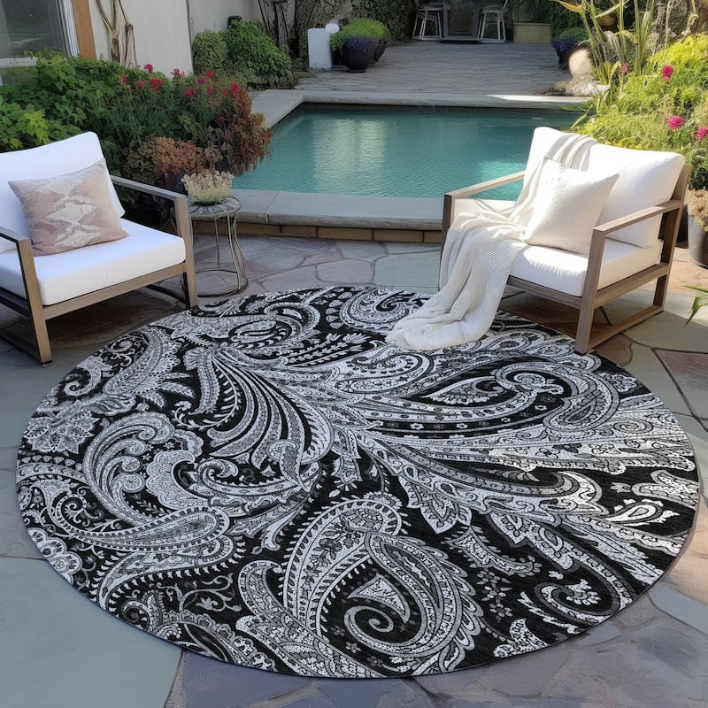 Machine Washable Indoor/ Outdoor Chantille Traditional Paisley Rug
