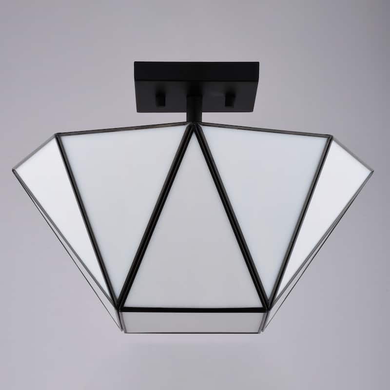 Vaxcel Lighting C0330 Burnett 2 Light 14" Wide Semi-Flush Bowl Ceiling