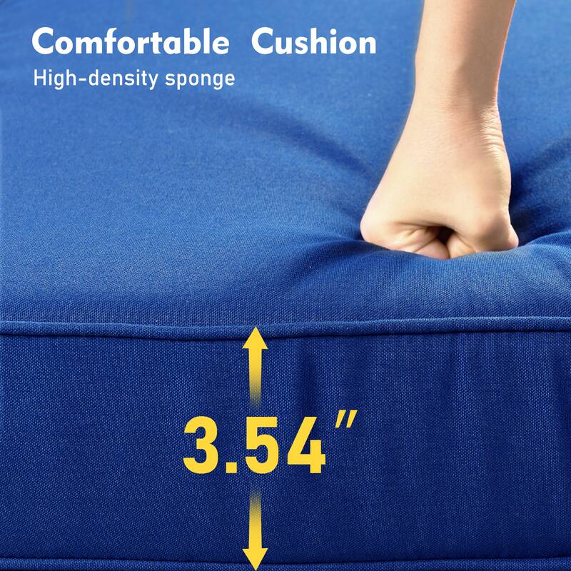 XIZZI Patio Wicker Ottoman with Cushion Outdoor Footrest