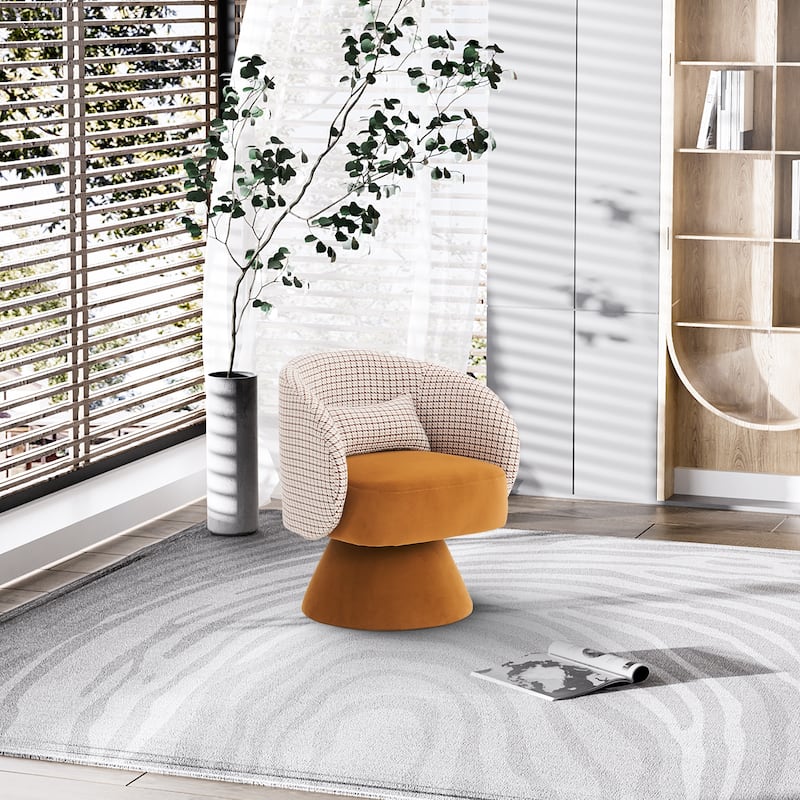 Ouyessir Teddy Sherpa Upholstered Swivel Cuddle Barrel Sofa Chairs