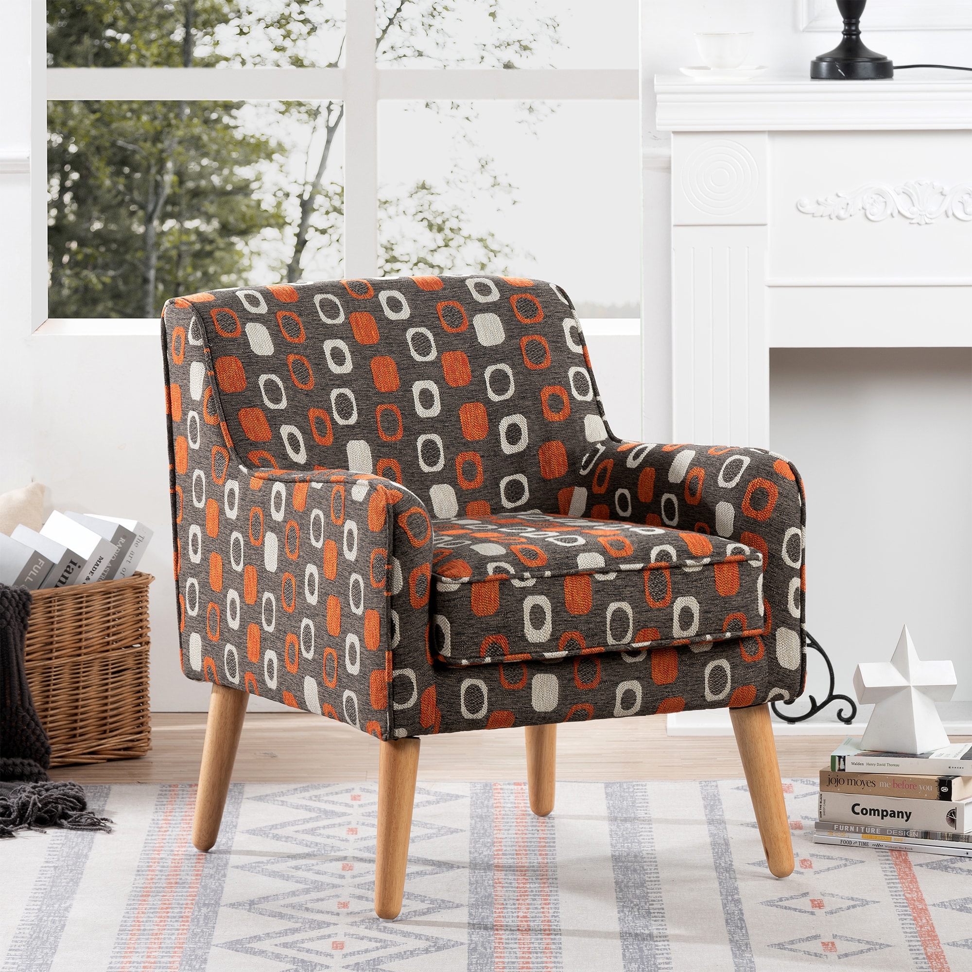 Printed fabric accent 2025 chairs