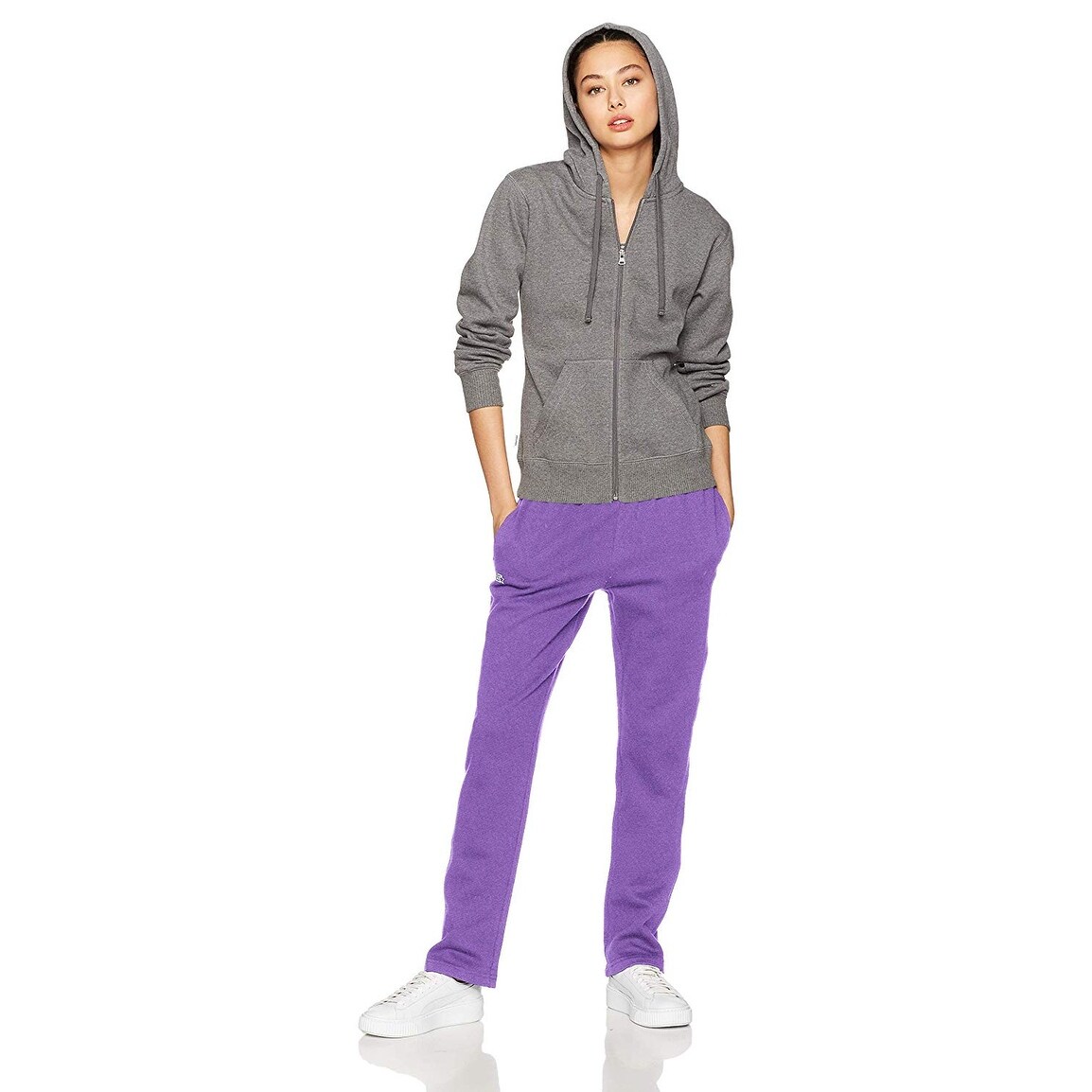 women's open bottom sweatpants with pockets