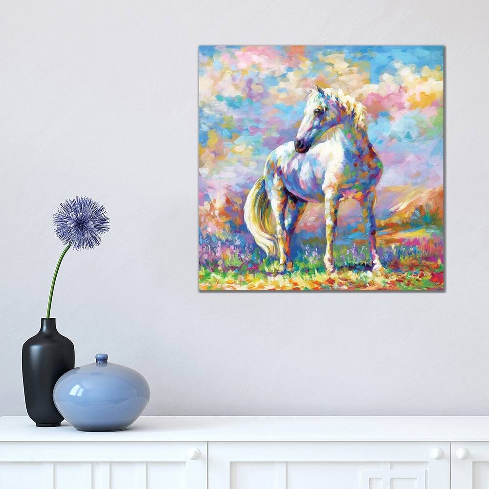 iCanvas "Horse In A Meadow" by Leon Devenice Canvas Print
