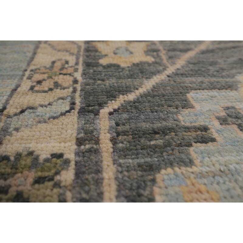 Vegetable Dye Oushak Area Rug Hand-Knotted Turkish Wool Carpet - 8'0"x 9'11"