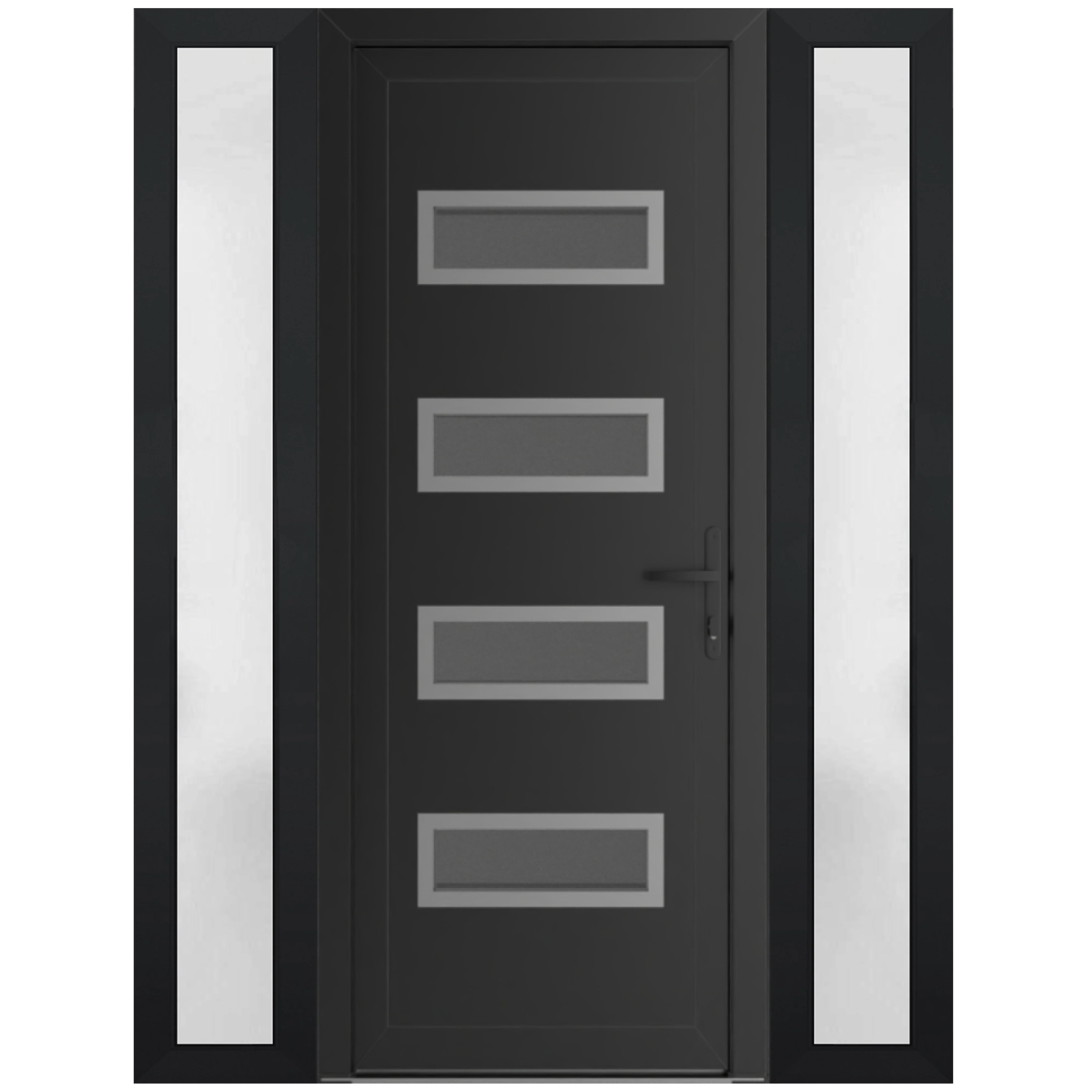 VDOMDOORS Manux 8113 Matte Black uPVC Exterior Door