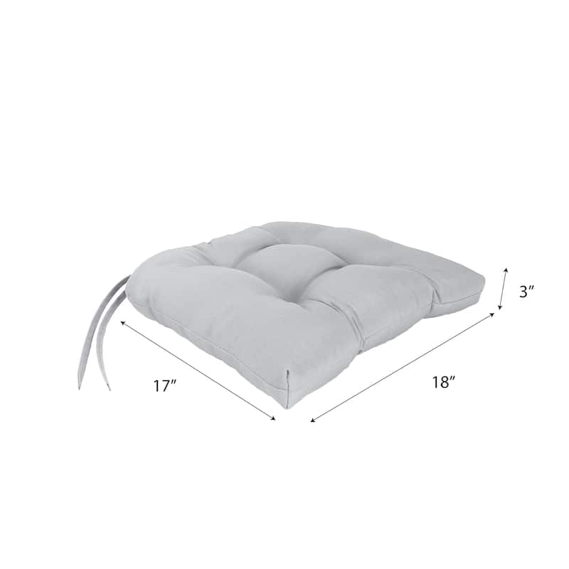17" x 18" Outdoor Wicker Seat Cushion - Set of 2 - 18'' L x 17'' W x 3'' H