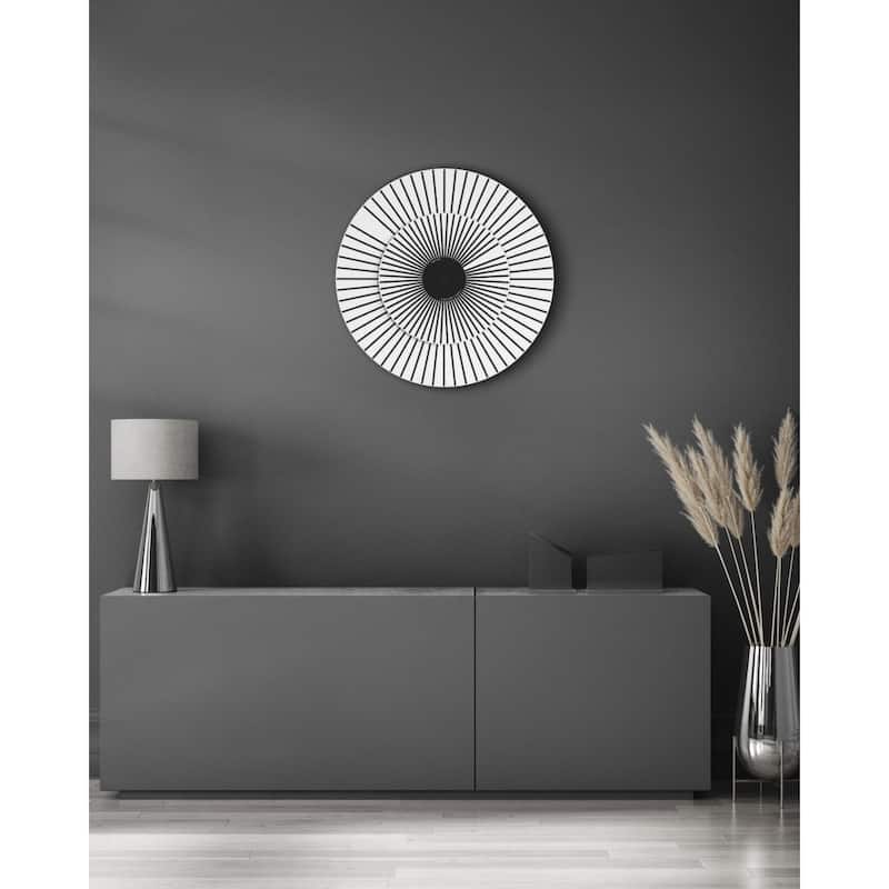 Round Rotating Wall Clock - 20" - White and Black