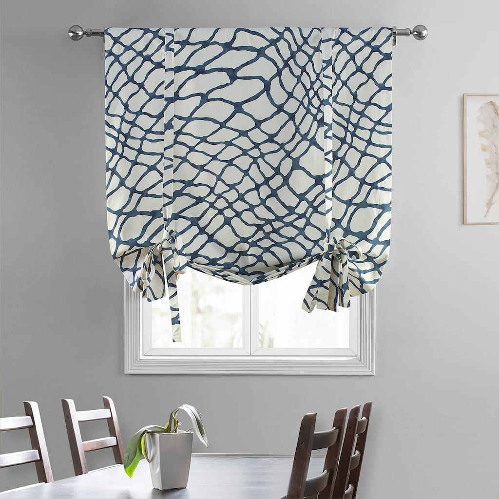 Exclusive Fabrics Ellis Printed Cotton Tie-Up Window Shade - 46 X 63