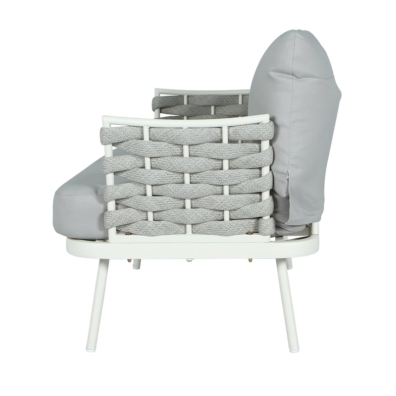Roomfitters Outdoor Steel Club Chair with Cushions, Set of 2