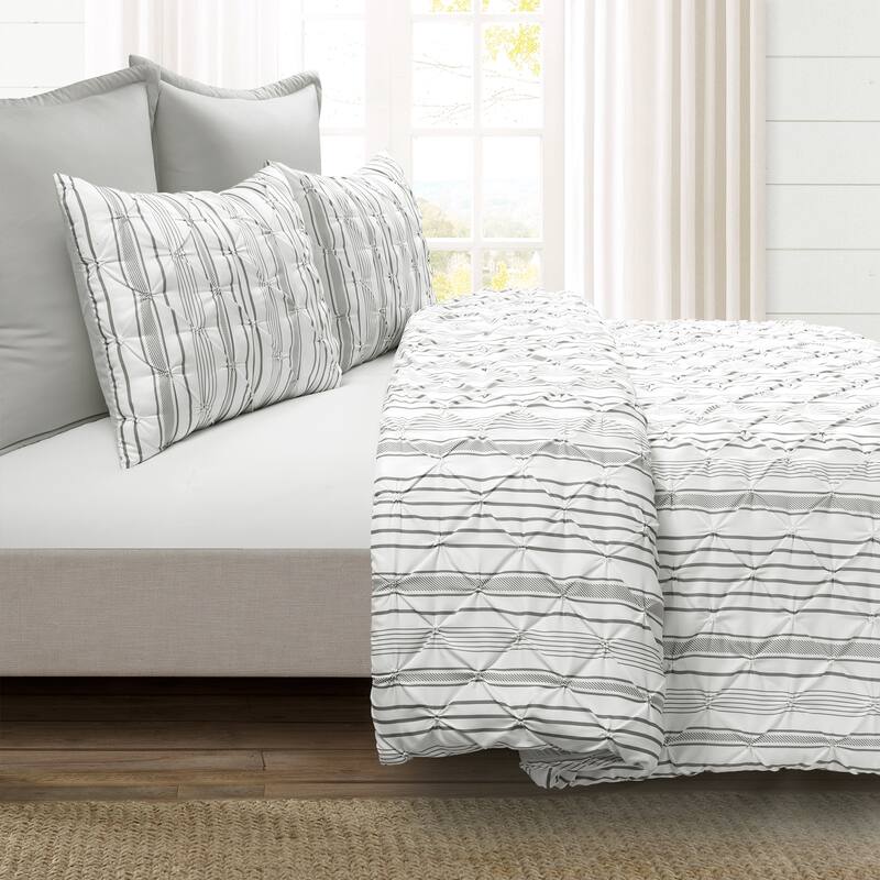 Lush Decor Ravello Pintuck Stripe Comforter 5 Piece Set