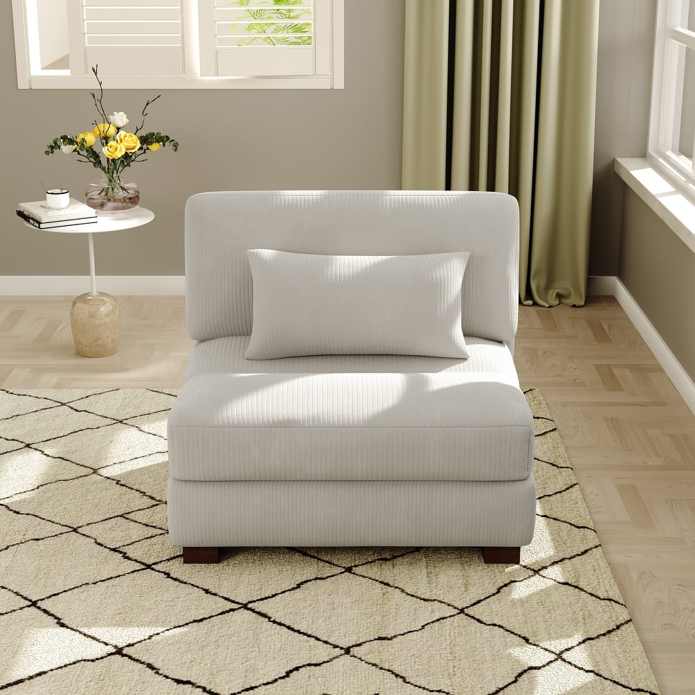 Modern Corduroy Modular Couch Sectional Sofa With Pillows