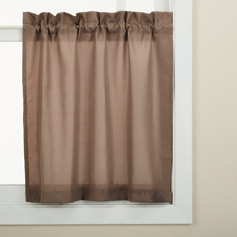 Opaque Ribcord Kitchen Curtain Pieces - Tiers/ Valances/ Swags - 36 inch tier pair - taupe