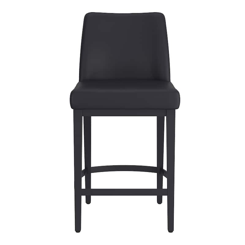 Modern Faux Leather and Metal 26" Counter Stool, Set of 4