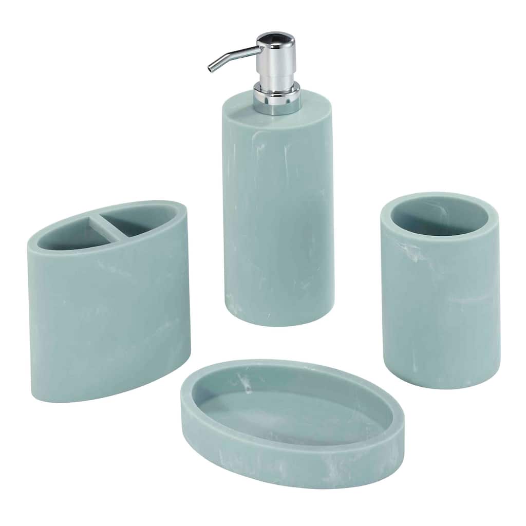 Nicole Miller Kendall Oasis 4-Piece Bath Accessory Set - Bath Acc 4pc Set - TM, TB, SD, LP
