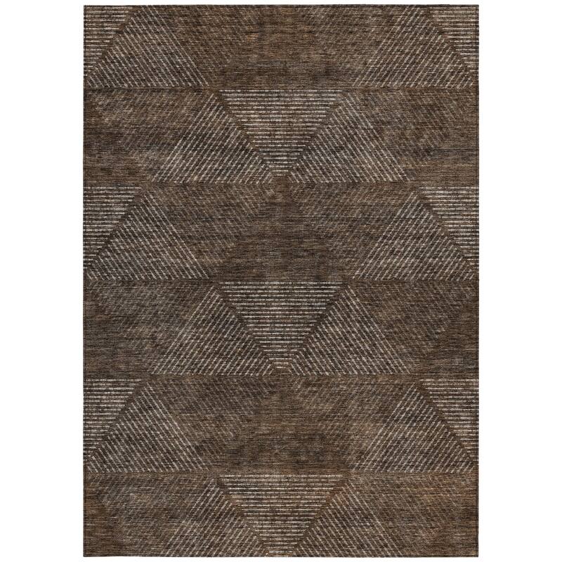 HomeRoots Geometric Transitional Rectangle Outdoor Rug