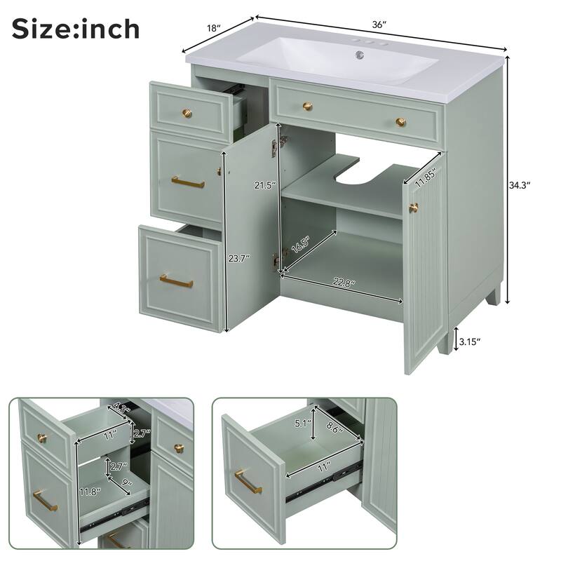 MDF Bathroom Vanity with Resin Sink