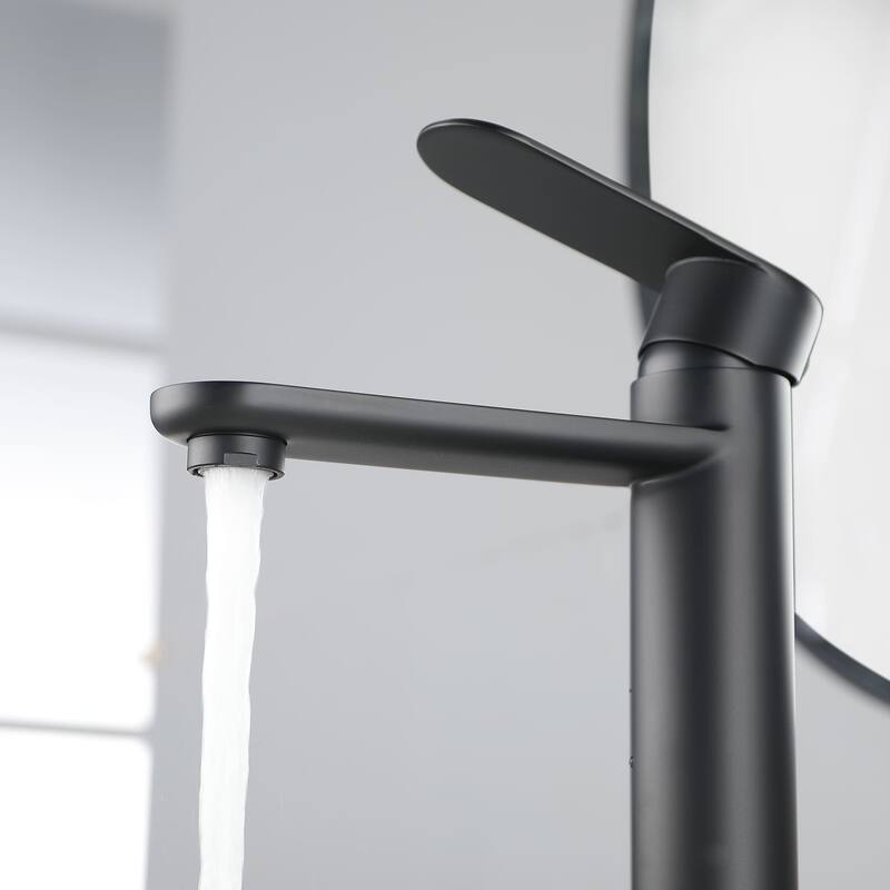 Single Hole Bathroom Vessel Faucet 1 Handle Bathroom Vessel Sink Faucet Modern Basin Vanity High Tall Taps Not Included Drain