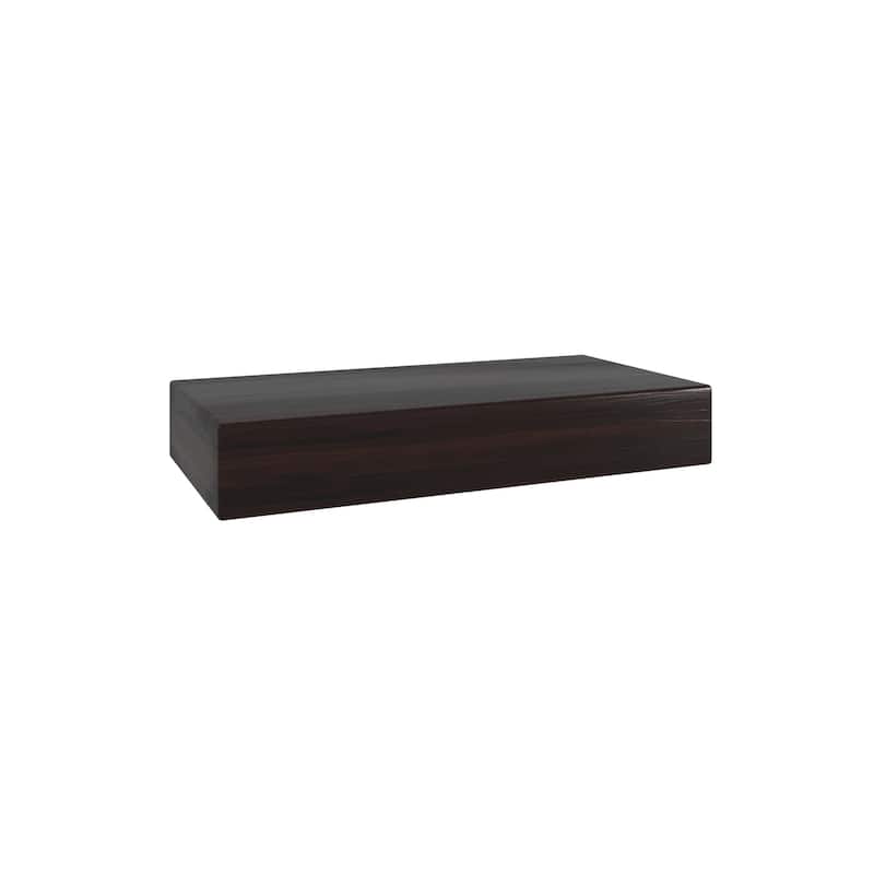 Aru OptiAREA Floating Teak Wall Shelf - Mocha - 12" Wide