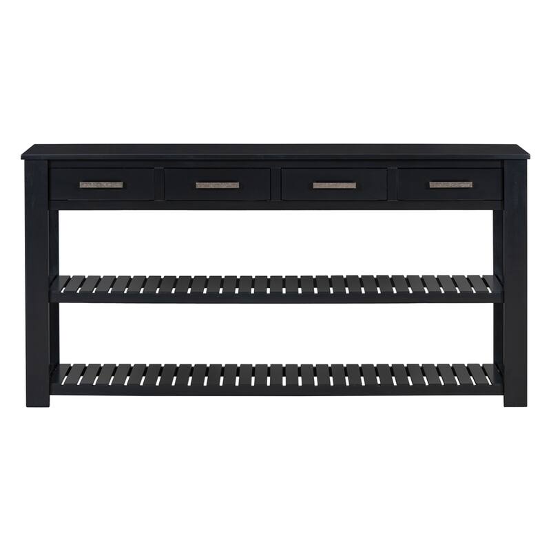 Entryway Console Table with 4 Drawers and 2 Shelves