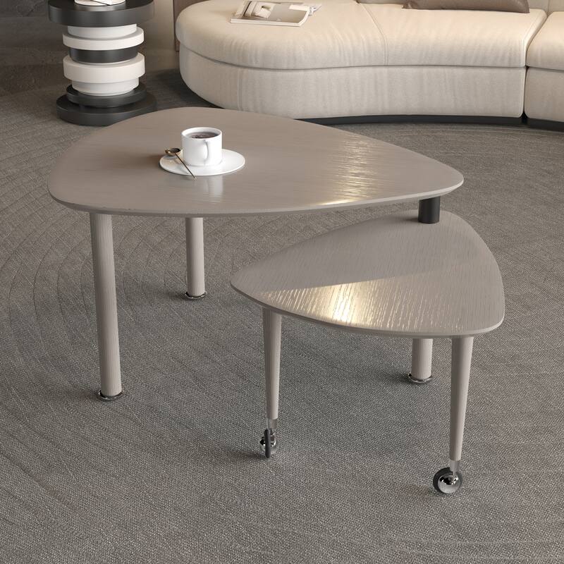 360 degree Rotatable modern Coffee Table for Living Room, solid wood legs with simply assemble Cocktail Table