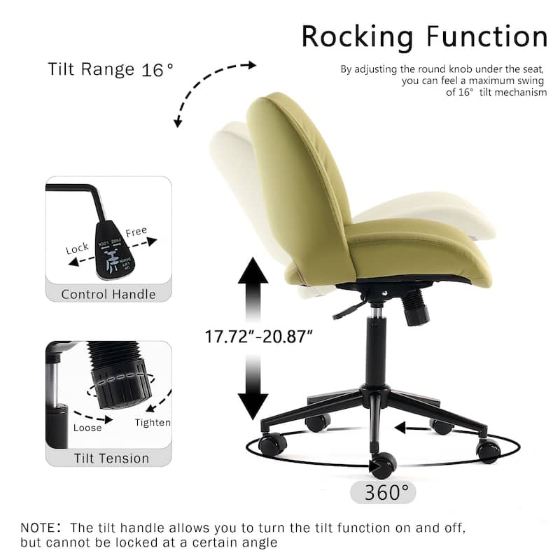 Ergonomic Faux Leather Office Chair, Swivel Task Chair