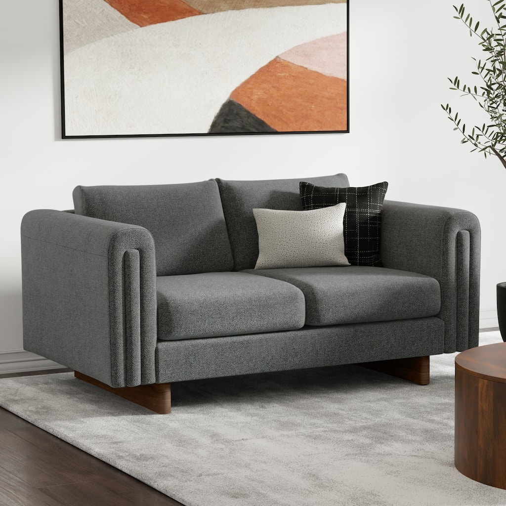 WYNDENHALL Drayton 61 inch Wide Contemporary Loveseat Sofa in Tightly Woven Performance Fabric -  61" W x 38" D x 30" H