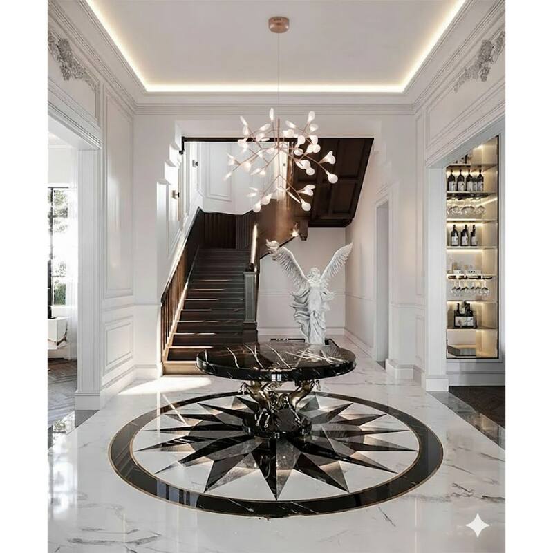 45 Light Copper LED Chandelier With White Acrylic Shades