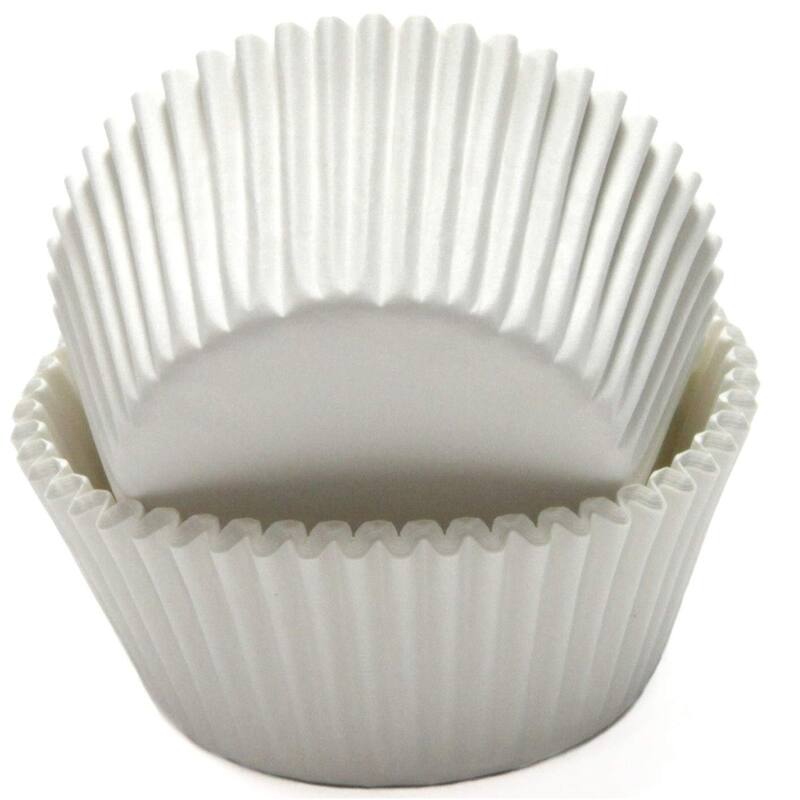 Chef Craft 50 Count Cupcake Liners Muffin Size Baking Cups, White - White