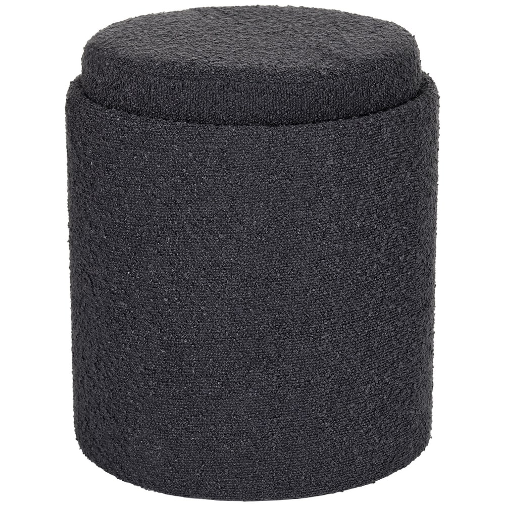 Aria Home Esme Boucle Tufted Storage Ottoman with Removable Tray Top